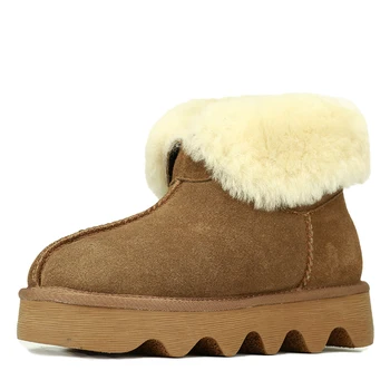 GOGC 2020 Bocanci Cizme de Iarna pentru Femei cu Lână Warmful Căptușite-Blană styly Cizme pentru Femei din Piele Pantofi de Iarna G9727