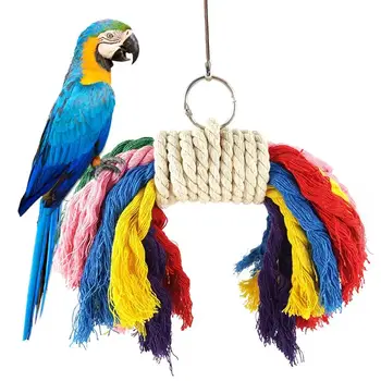 Multicolor Papagal Guma De Jucărie Musca Rezistent Pasăre Ruperea Jucarie Papagal Sfoara Bumbac Jucărie De Formare Pentru Animale De Companie Jucărie Colivie Accesorii