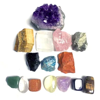 15buc/set Natural de Vis Ametist Cristal de Cuarț Cluster Specimen de Vindecare de pietre de cristal decor Universul Yoga, Chakra Solară D3