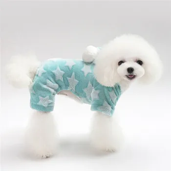 Tipărite Steaua Câine Pijamale Cald Fleece Animale De Companie Haine Pentru Câini De Talie Mică Iarna Salopeta Salopete Pentru Chihuahua Bulldog, Pug Paltoane Hanorace