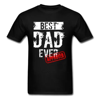 Cel Mai Bun Tată Din Lume. Aprobat Tricou Tatăl Zi Tricou Mens T-shirt din Bumbac Topuri Amuzant Scrisoare Teuri Europa de Îmbrăcăminte Negru