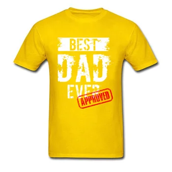 Cel Mai Bun Tată Din Lume. Aprobat Tricou Tatăl Zi Tricou Mens T-shirt din Bumbac Topuri Amuzant Scrisoare Teuri Europa de Îmbrăcăminte Negru