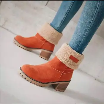 Femei de reconfortare Pantofi Blană Cald Cizme pentru Femei de Dimensiuni Mari Casual, Cizme de Zapada Slip-On Pantofi de sex Feminin, Moda Iarna Femeie Glezna Botas D1