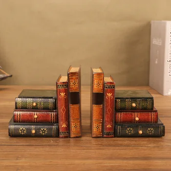 Cărți vechi decor Bookend figurina Europa stil de decor din Lemn imita cărți Creative bookends