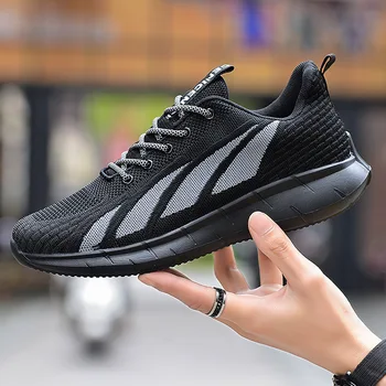 De Vânzare la cald Nou Plasă de Bărbați Pantofi Respirabil Alb Bărbați SneakersLightweight Negru Om de Mers pe jos tenisi