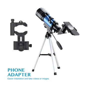 AOMEKIE 70300 Telescop pentru Incepatori, cu Trepied Adaptor Telefon 1,5 X Ridicarea Ocular Lentila Barlow 3X pentru Luna Uitam Copii Cadou
