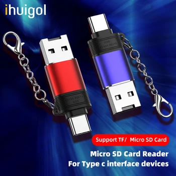 Ihuigol TF/Micro SD Cititor de Carduri de Memorie USB de Tip c Moilbe Adaptor Telefon Cititor de Card Pentru Huawei P40 P30 Samsung S10 Xiaomi mi 9