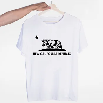 O-Neck Mâneci Scurte de Vară de Moda Casual Unisex, Femei și Bărbați Tricou pentru Bărbați California Republica Epocă California Suporta T-shirt