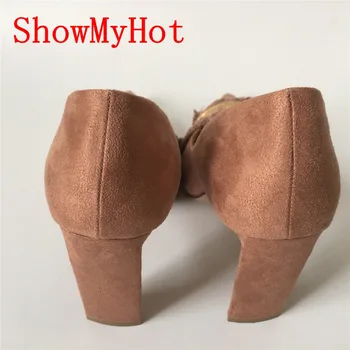 ShowMyHot Tocuri inalte Sexy Degetul Ascutit Femei Gladiator Pompe de Brand Designer de Rochie de Petrecere ciucure Gros Pantofi cu Toc Femei pompe