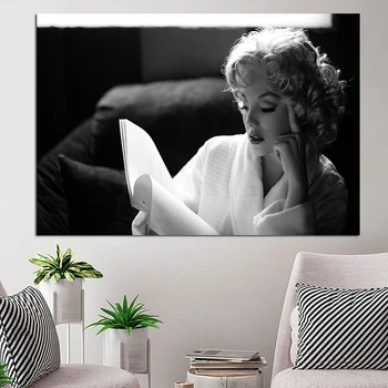 Panza Pictura Poster Monroe Acasă Decor Modern Sexy Marilyn Citit O Carte cu Poze pe Wall Tipărite Tablou Fara Rama