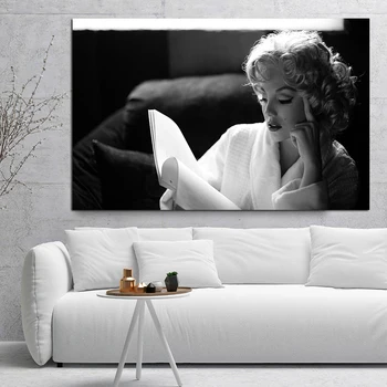 Panza Pictura Poster Monroe Acasă Decor Modern Sexy Marilyn Citit O Carte cu Poze pe Wall Tipărite Tablou Fara Rama