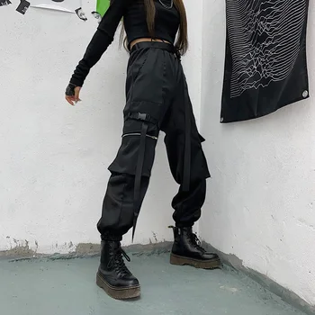 GOOHOJIO 2020 Nou Hip-Hop Harajuku Cargo Pantaloni pentru Femei Toamna Epocă de Marfă Femei Pantaloni cu Talie Înaltă Glezna Lungime Pantaloni Femei