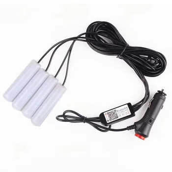 LED-uri Auto Picior de Lumină Lampă Ambientală Cu USB de la Distanță fără Fir de Control de Muzică mai Multe Moduri de Interior Auto Lumini Decorative