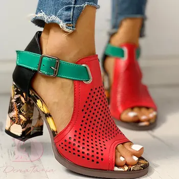Doratasia mare dimensiune de 43 de Pre-Vânzare personalizate pantofi pătrat Pantofi cu toc inalt, sandale femeie Petrecere de Vară gol Pantofi pentru Femeie sandale