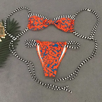Leopard Bikini 2019 Dungi de Costume de baie Femei Bandaj de Imprimare de costume de Baie bikini brazilian Push-up Costum de Baie Tanga Maillot de bain
