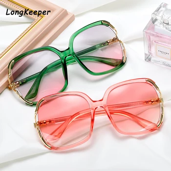 2020 Trendul Supradimensionat ochelari de Soare pentru Femei Brand de Lux Piata Mare Ochelari de Soare de sex Feminin Gradient Eyeware Roz Verde Gafas de sol