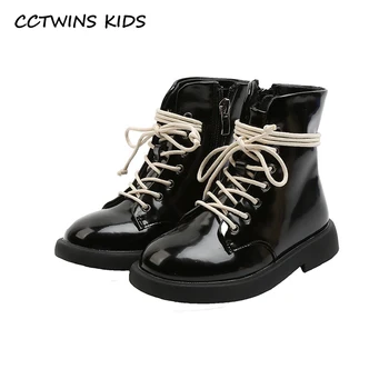 CCTWINS Cizme Copii 2020 Copii de Toamnă de Moda Negru Glezna Cizme pentru Copii Încălțăminte Pentru Fete Cizme Brand Copii mici Cizme Albe FB1878