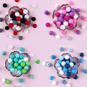 TYRY.HU 30pc Colorate Margele de Silicon de Calitate Alimentară Copilul Masticabile Dentitie Margele Pentru DIY Colier Bijuterii Accesorii 12mm