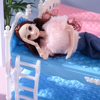 30 cm Barbie papusa pat supraetajat model accesorii blocuri asamblate fata casă de joacă jucărie cadou