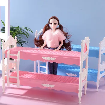 30 cm Barbie papusa pat supraetajat model accesorii blocuri asamblate fata casă de joacă jucărie cadou