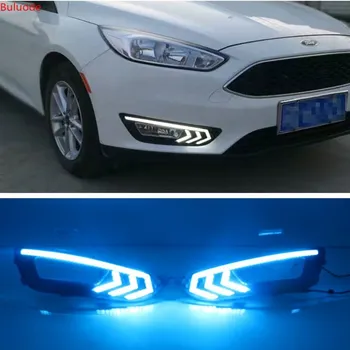 2 BUC Pentru Ford Focus 3 mk3 2016 2017 2018 semnalizare și de atenuare stil Releu 12V Auto LED DRL daytime running light lampa de Ceață