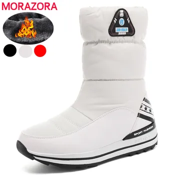 MORAZORA Plus dimensiune 31-43 cizme de Zapada pentru femei pantofi platforma impermeabil cizme de iarna pentru femeie alb cald bumbac pantofi glezna cizme