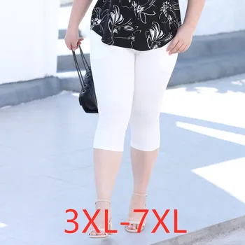 Noi 2021 Coreea de vara plus dimensiune shorts pentru femei mari elastic subțire casual alb negru de buzunar pantaloni scurți din bumbac 3XL 4XL 5XL 6XL 7XL