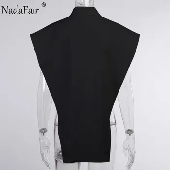 Nadafair Fără Mâneci Topuri Femeile Albe Bluza Sexy Shirt Doamnelor Vrac Solid Chic, Casual, De Vara Negru, Cămașă Albă În 2020 Streetwear