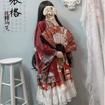 2020 nou stil îndeplinește Inari Dumnezeu primăvară și vânt cu pene și weaver fata dulce all-meci Japoneză jacheta cardigan vrac kimono