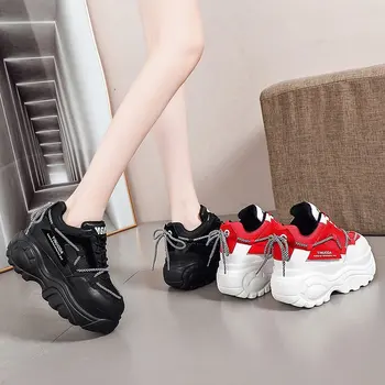 Femei Indesata Adidași 2021 Platforma de Moda Doamnelor Adidasi Brand Pene de Pantofi Casual Pentru Femei din Piele Sport Tata 7cm Pantofi Noi