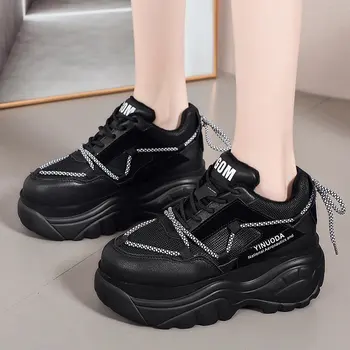 Femei Indesata Adidași 2021 Platforma de Moda Doamnelor Adidasi Brand Pene de Pantofi Casual Pentru Femei din Piele Sport Tata 7cm Pantofi Noi