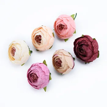 100buc ceai de Mătase de trandafiri flori Artificiale decor Acasă Fals flori de plastic Nunta Ghirlande de Crăciun DIY Cadouri Scrapbooking