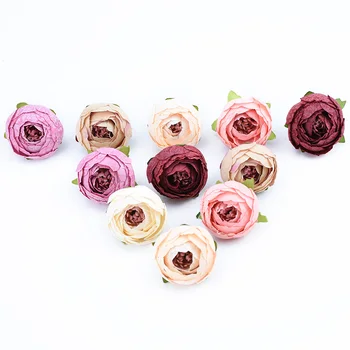 100buc ceai de Mătase de trandafiri flori Artificiale decor Acasă Fals flori de plastic Nunta Ghirlande de Crăciun DIY Cadouri Scrapbooking