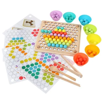 Montessori din lemn jucărie mână de formare creier clip margele puzzle bord joc de matematica copil de educație timpurie pentru copii jucarii