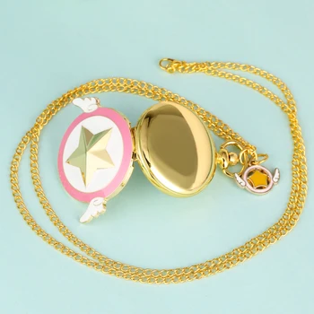 Frumoasă Fată Magie Caz Ceas De Buzunar Copiilor Sailor Moon Accesoriu Ornament Ceasuri Pandantiv Femei Subțire Lanț Colier Ceas
