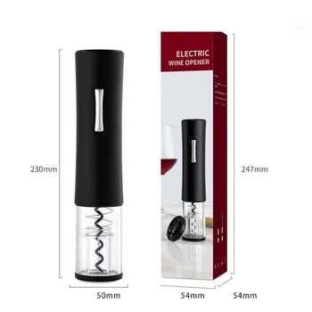 Electric Deschizător Sticlă de Vin, Automat Tirbuson Deschizator Indicator LED Lumină Automată Tirbușon Folie Cutter (Negru)
