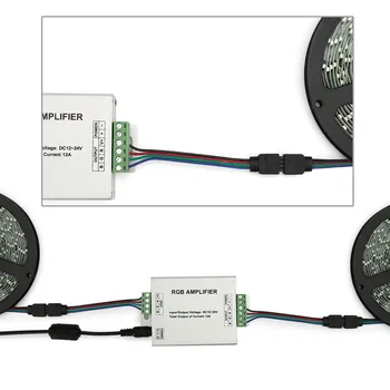 De înaltă calitate 12A DC12V-24V LED-uri RGB Benzi Amplificator Led RGB Amplificator de Bandă de Putere Repetor Consola Controller