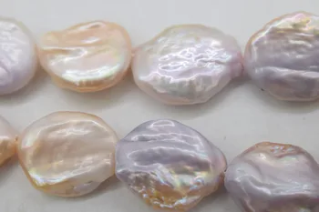 Margele vrac de apă dulce pearl roz și violet renăscut keshi plat de 20-22mm margele pentru a face bijuterii colier 14inch FPPJ