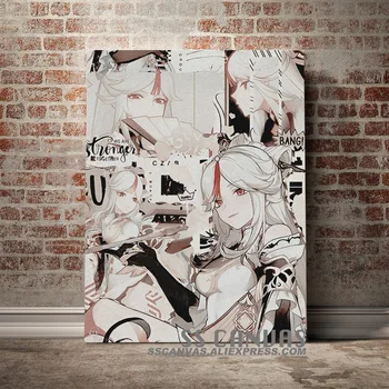 Ningguang Genshin Impact Anime Panza Pictura Decor De Perete De Arta Poze Dormitor Studiu Acasă Decorare Camera De Zi Printuri Poster