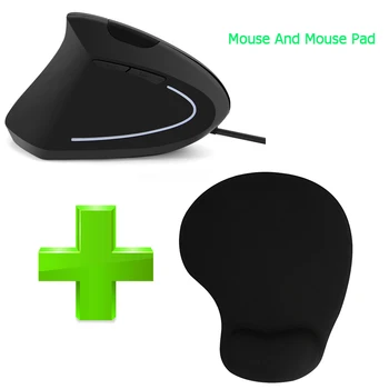 Cu fir Vertical Mouse-ul Stânga Ergonomic Jocuri Mause 1600 DPI Optic Computerul Sănătos Design Șoareci Cu Mouse Pad Pentru Laptop PC