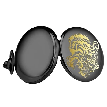 Golden Tiger Schiță de Design Cuarț Analog Ceas de Buzunar de Buzunar cu Lanț de Ceas Buna Bărbați Femei Punk Suvenir Ceasuri relogio Montre
