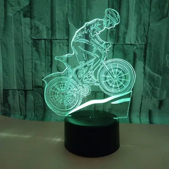 Mountain Bike 3d Lampa de Șapte Tactil color 3d Led Vizuale Lămpi de Masă Bicicleta Masă de Noapte Moderne Lampa de Birou