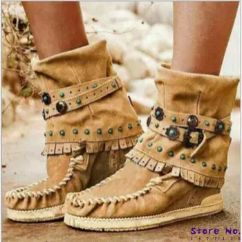 Femei glezna Cizme gladiator tocuri inalte pene înălțime incleasing pantofi Botine vintage din piele PU alunecare pe Pantofi botas mujer HP2691