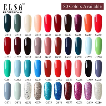 Elsa 12ml DIY unghii cu Gel Unghii Stil francez UV Gel lac de Unghii Set Soak Off 80 Serie de Culori Lac de Unghii de Culoare Nud Gel