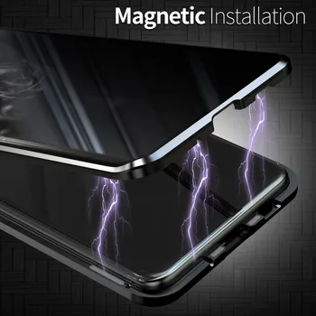 Noi Confidențialitate Magnetice Caz Pentru Samsung Galaxy S20 Ultra S20 S10 S9 S8 Nota 10 Plus Nota 9 8 Magnet Metalic Dublu Partea Caz De Sticlă