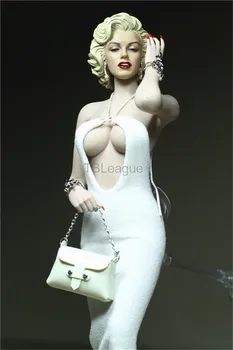 1/6 Scară Alb coadă de pește Fusta Sexy Marilyn Monroe Rochie de sex Feminin pentru 12in Figura de Acțiune de Colectare de Jucării