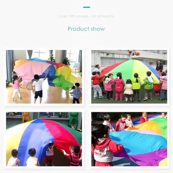 Happymaty 2M/3M/3.6 M/4M Diametru Exterior Rainbow Umbrelă Parasuta Jucărie Grădiniță munca în Echipă Joc Jucărie Pentru Copii