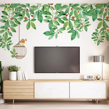 Mici proaspete de planta verde, dormitor, noptiera autocolant perete colivie auto-adeziv canapea camera de zi TV de fundal de decor de perete decor acasă