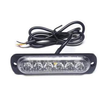 Auto-Styling 18W Alb Chihlimbar Lampa Flash Intermitent Auto Strobe de Urgență de Avertizare Lumina Bar 6 LED-uri Lumini de Parcare Nou Transport Gratuit