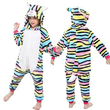 Kigurumi Pijama Unicorn Hăinuțe Pentru Copii Băieți Fete Iarna Cald Sleepwear Animal Uniocnrio Costum Kigurumi Cămășuță De Noapte Cat Pijamale